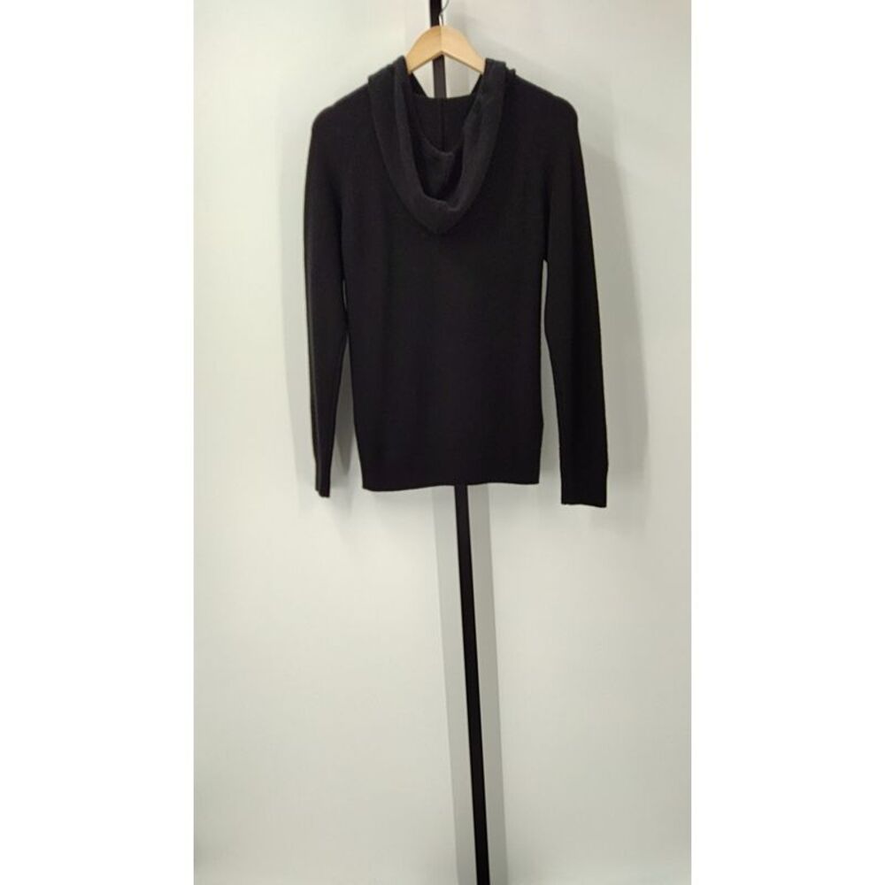 Quince Women Mongolian Cashmere Pullover Hoodie Black Sleeved Top S - Picture 2 of 3